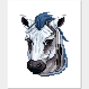 Head animal pixel art Posters and Art